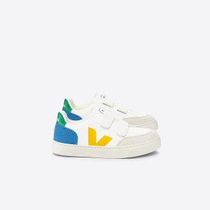 V-12 LEATHER WHITE MULTICO INDIGO