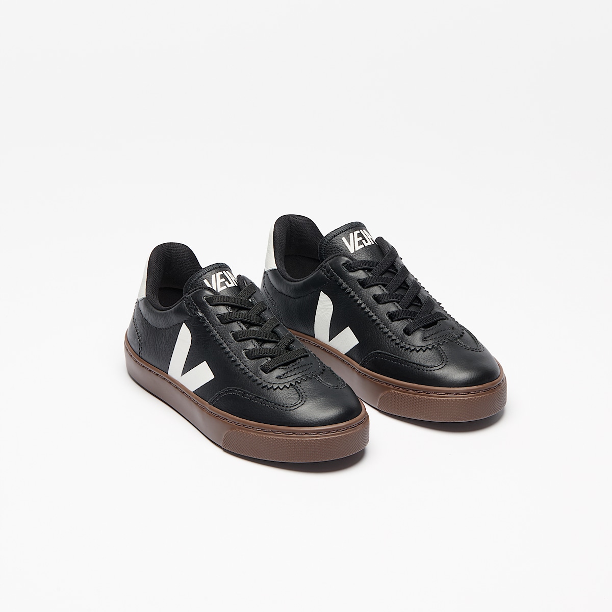 VOLLEY ELASTIC LACES LEATHER BLACK WHITE BARK - Image 2