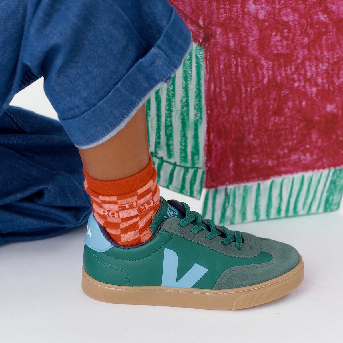 VOLLEY ELASTIC LACES LEATHER GOLF AQUA NATURAL - Image 4