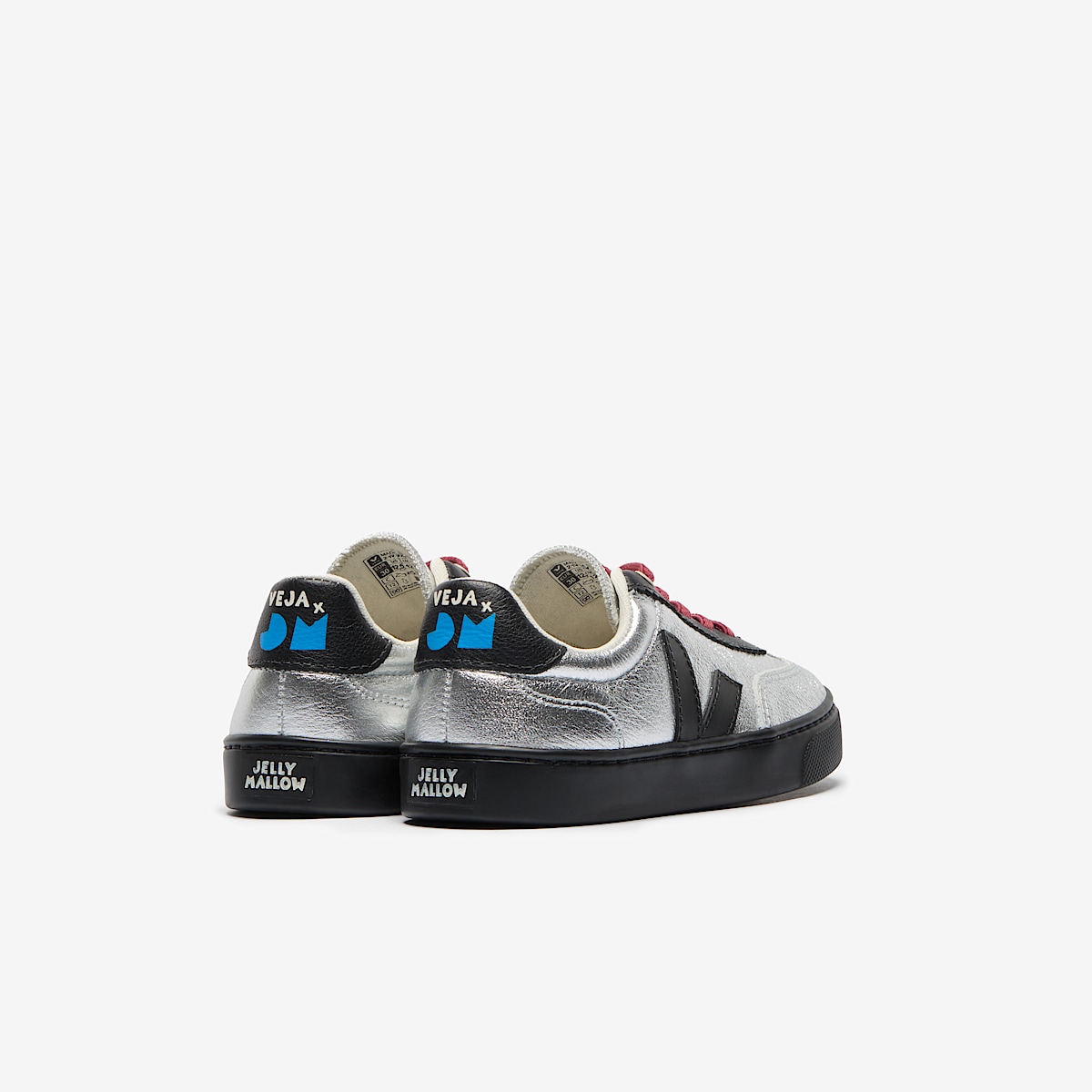 VOLLEY ELASTIC LACES LEATHER VEJA X JELLY MALLOW SILVER - Image 3