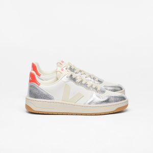 V-10 LEATHER WHITE PIERRE SILVER