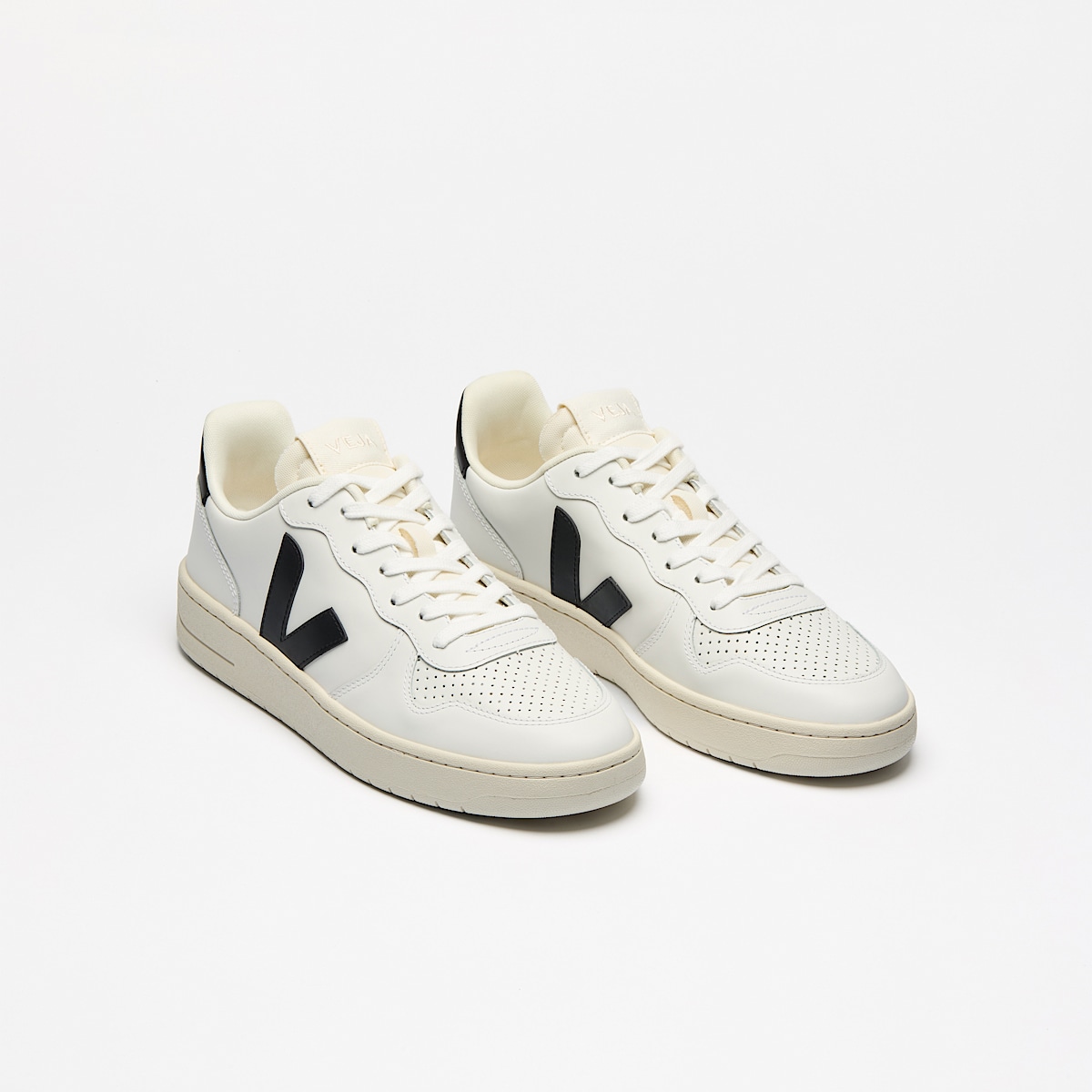 V-10 LEATHER WHITE BLACK - Image 2