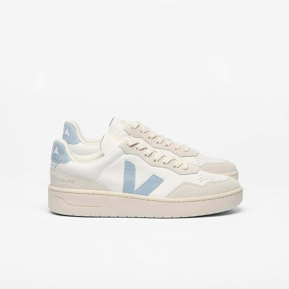 V-90 LEATHER WHITE STEEL