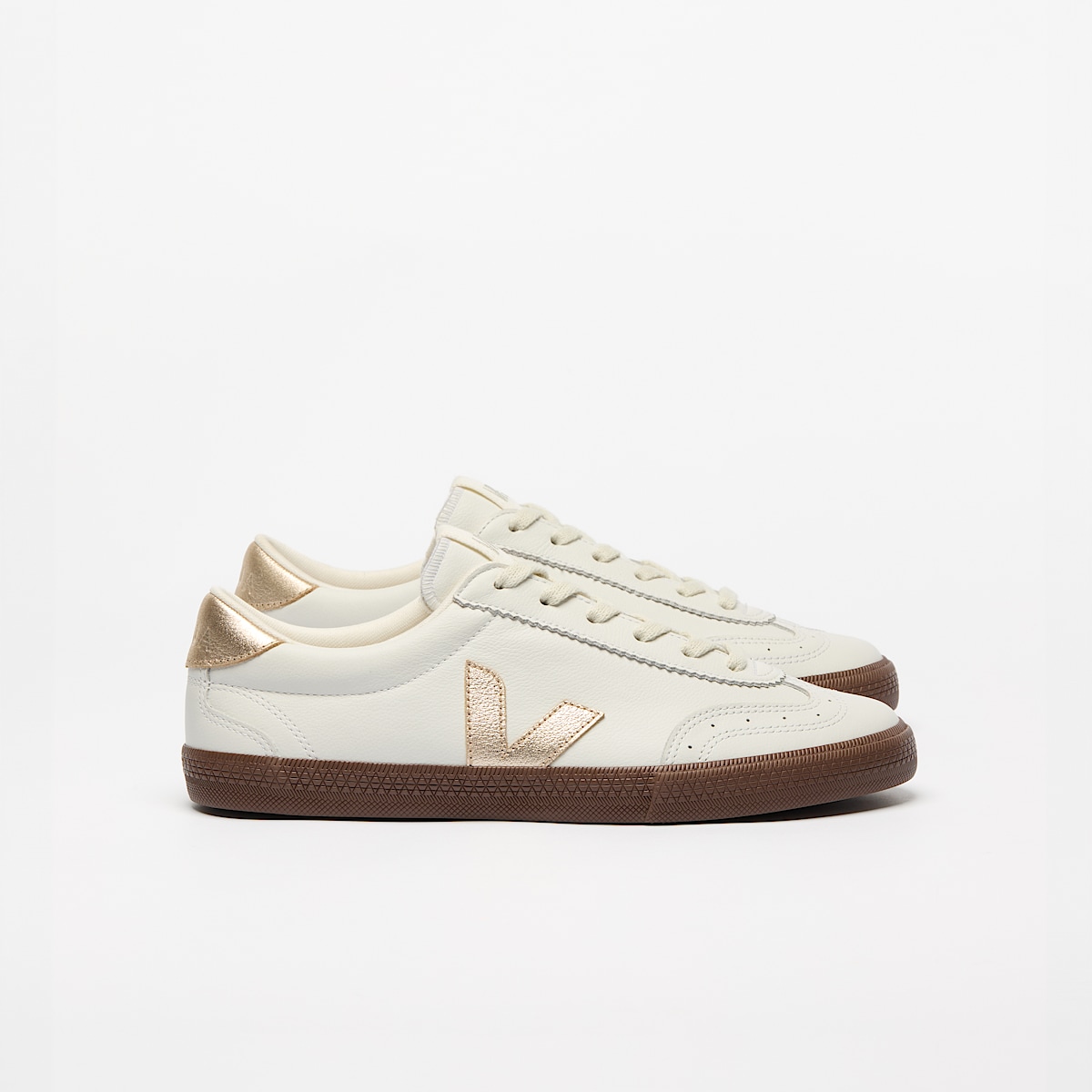 VOLLEY LEATHER WHITE PLATINE BARK